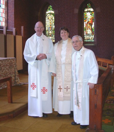 Canon Brian Mayne, revd Louise stewart and Canon Norman Kelly