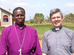 Archdeacon Stephen Forde with Bishop Hilary in Yei earlier this year.