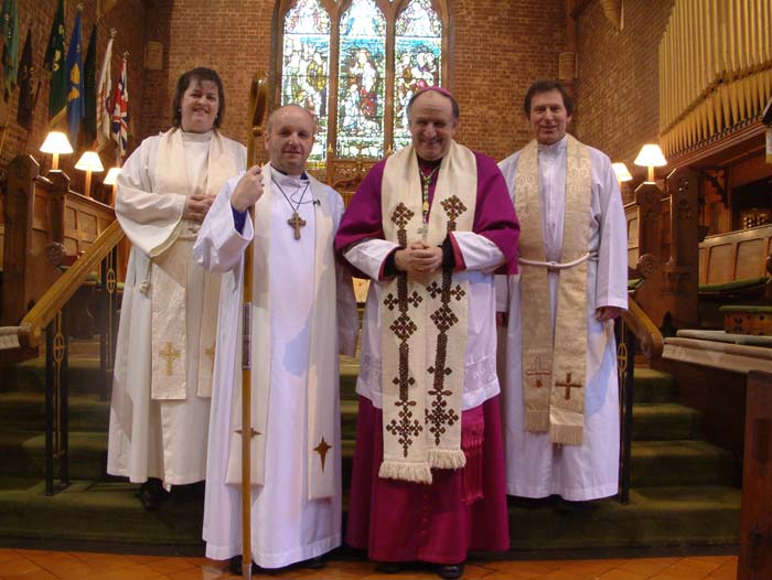 Bishops Abernethy and Farquhar with Revd Stewart and Canon Mann 