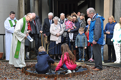Planting tree for Remembrance